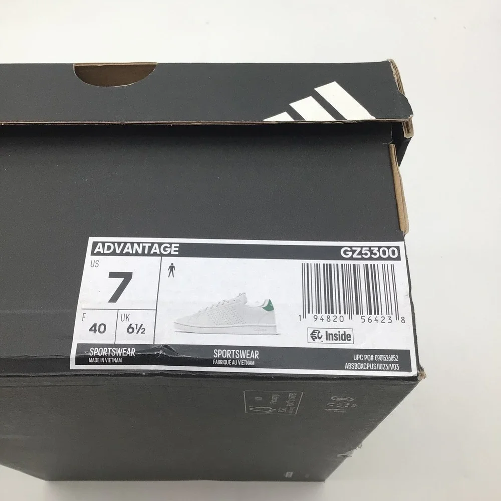 Adidas‎ Advantage Mens Sneakers White Green GZ5300 Low Top Shoes Size 7 NEW